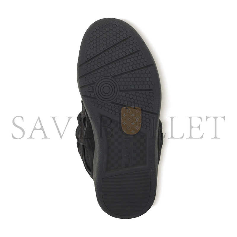 LANVIN BLACK LEATHER CURB SNEAKERS FU-SKDK12-DRAG-P25101035